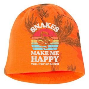 Snakes Make Me Happy You Not So Much Snake Reptile Retro Men Kati - Camo Knit Beanie