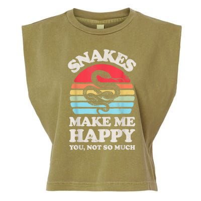 Snakes Make Me Happy You Not So Much Snake Reptile Retro Men Garment-Dyed Women's Muscle Tee