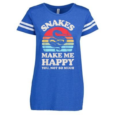 Snakes Make Me Happy You Not So Much Snake Reptile Retro Men Enza Ladies Jersey Football T-Shirt