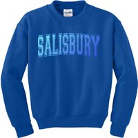 Salisbury Md Maryland Usa Vintage Sports Varsity Style Funny Gift Kids Sweatshirt