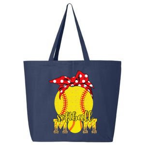 Softball Mom Messy Bun Leopard Softball Mothers Day 25L Jumbo Tote