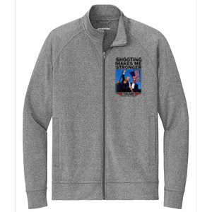 Shooting Makes Me Stronger Donald Trump 2024 Stretch Full-Zip Cadet Jacket