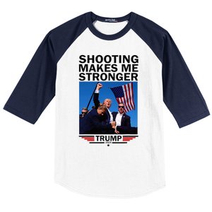 Shooting Makes Me Stronger Donald Trump 2024 Baseball Sleeve Shirt