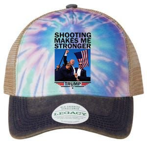 Shooting Makes Me Stronger Donald Trump 2024 Legacy Tie Dye Trucker Hat