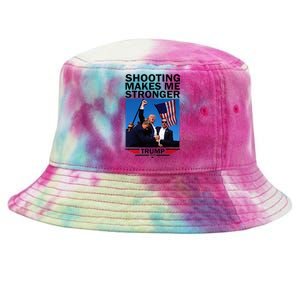 Shooting Makes Me Stronger Donald Trump 2024 Tie-Dyed Bucket Hat