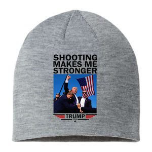 Shooting Makes Me Stronger Donald Trump 2024 Sustainable Beanie