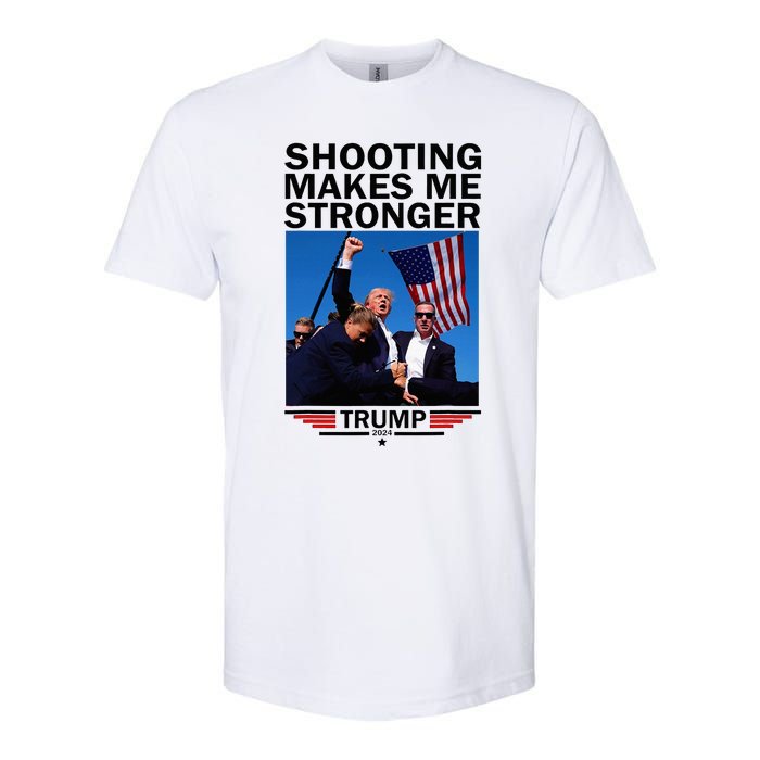 Shooting Makes Me Stronger Donald Trump 2024 Softstyle CVC T-Shirt