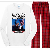 Shooting Makes Me Stronger Donald Trump 2024 Long Sleeve Pajama Set