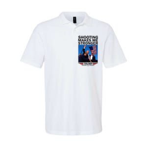 Shooting Makes Me Stronger Donald Trump 2024 Softstyle Adult Sport Polo