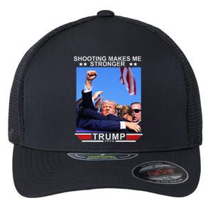 Shooting Makes Me Stronger Trump 2024 Flexfit Unipanel Trucker Cap