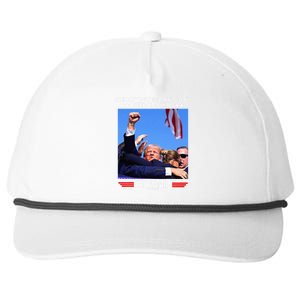 Shooting Makes Me Stronger Trump 2024 Snapback Five-Panel Rope Hat