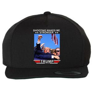 Shooting Makes Me Stronger Trump 2024 Wool Snapback Cap