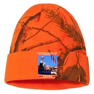 Shooting Makes Me Stronger Trump 2024 Kati Licensed 12" Camo Beanie