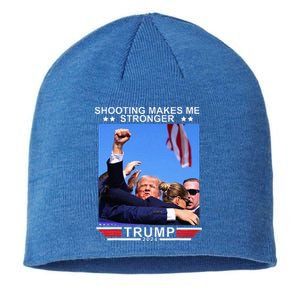 Shooting Makes Me Stronger Trump 2024 Sustainable Beanie