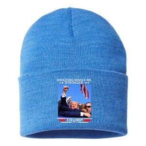 Shooting Makes Me Stronger Trump 2024 Sustainable Knit Beanie