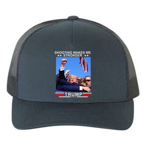 Shooting Makes Me Stronger Trump 2024 Yupoong Adult 5-Panel Trucker Hat