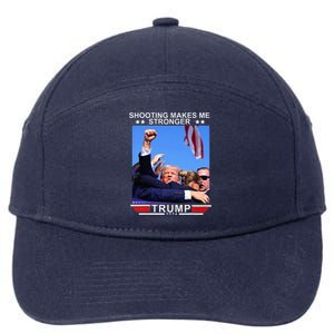 Shooting Makes Me Stronger Trump 2024 7-Panel Snapback Hat