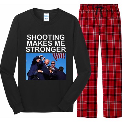 Shooting Makes Me Stronger Trump 2024 Long Sleeve Pajama Set