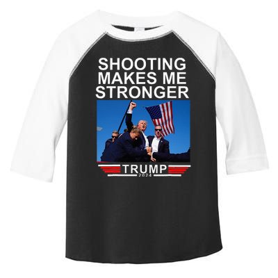 Shooting Makes Me Stronger Trump 2024 Toddler Fine Jersey T-Shirt