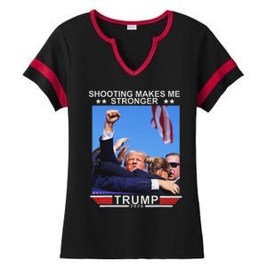 Shooting Makes Me Stronger Trump 2024 Election Design Ladies Halftime Notch Neck Tee