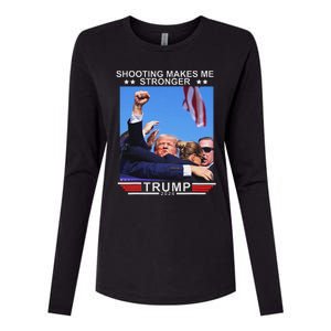 Shooting Makes Me Stronger Trump 2024 Election Design Womens Cotton Relaxed Long Sleeve T-Shirt