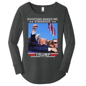 Shooting Makes Me Stronger Trump 2024 Election Design Women's Perfect Tri Tunic Long Sleeve Shirt