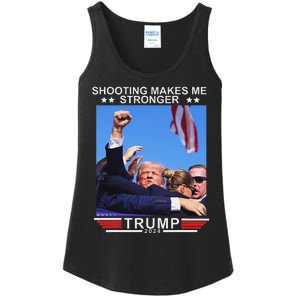 Shooting Makes Me Stronger Trump 2024 Election Design Ladies Essential Tank