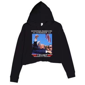 Shooting Makes Me Stronger Trump 2024 Election Design Crop Fleece Hoodie