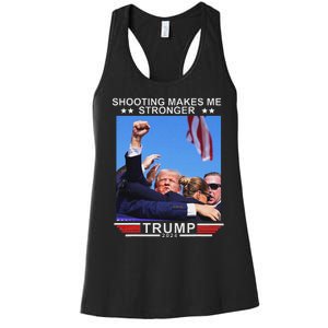 Shooting Makes Me Stronger Trump 2024 Election Design Women's Racerback Tank