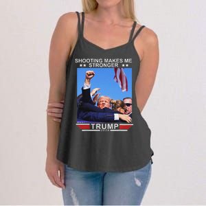 Shooting Makes Me Stronger Trump 2024 Election Design Women's Strappy Tank