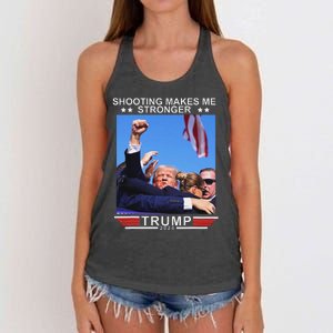 Shooting Makes Me Stronger Trump 2024 Election Design Women's Knotted Racerback Tank