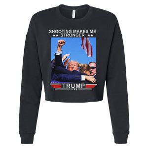 Shooting Makes Me Stronger Trump 2024 Election Design Cropped Pullover Crew