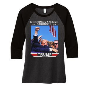 Shooting Makes Me Stronger Trump 2024 Election Design Women's Tri-Blend 3/4-Sleeve Raglan Shirt