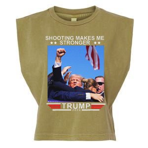 Shooting Makes Me Stronger Trump 2024 Election Design Garment-Dyed Women's Muscle Tee