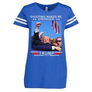 Shooting Makes Me Stronger Trump 2024 Election Design Enza Ladies Jersey Football T-Shirt