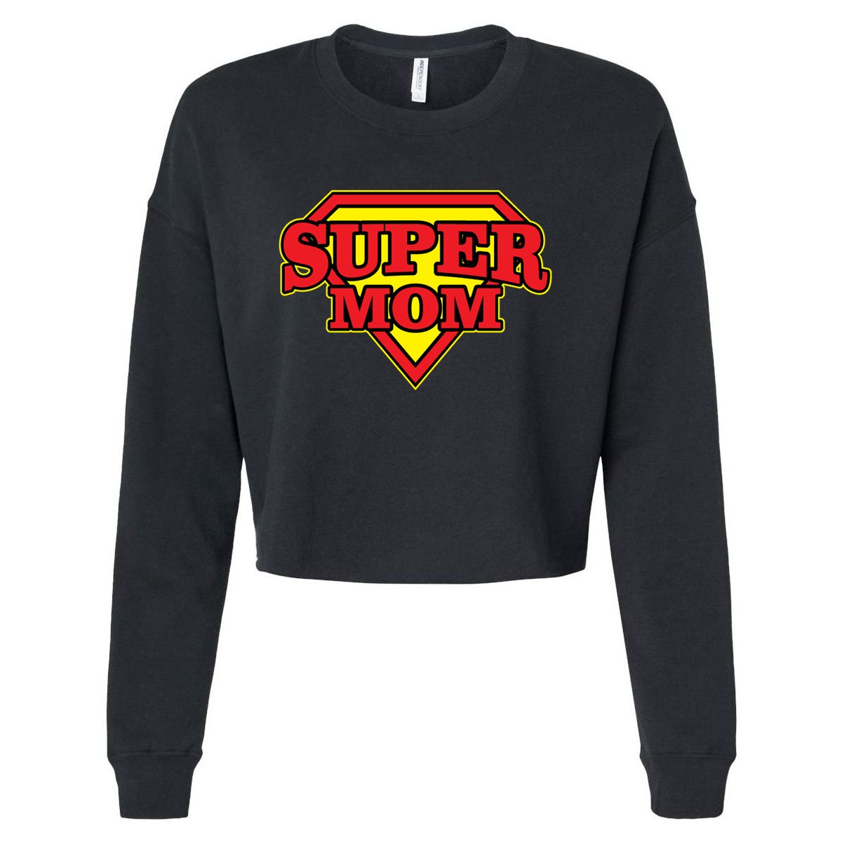 Super Mom Mother's Day Gift Cropped Pullover Crew
