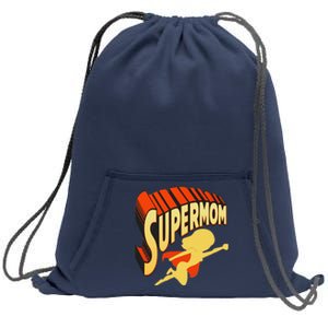 Super Mom Mothers Day & Birthday Gift For Mom Super Hero Sweatshirt Cinch Pack Bag