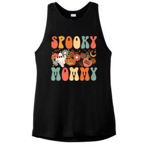 Spooky Mommy Matching Funny Gift Retro Halloween Ghost Witchy Gift Ladies PosiCharge Tri-Blend Wicking Tank