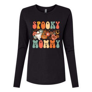 Spooky Mommy Matching Funny Gift Retro Halloween Ghost Witchy Gift Womens Cotton Relaxed Long Sleeve T-Shirt