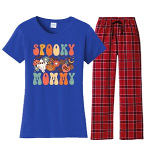 Spooky Mommy Matching Funny Gift Retro Halloween Ghost Witchy Gift Women's Flannel Pajama Set