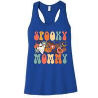 Spooky Mommy Matching Funny Gift Retro Halloween Ghost Witchy Gift Women's Racerback Tank