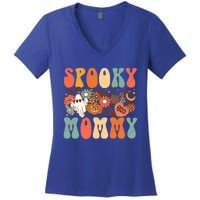 Spooky Mommy Matching Funny Gift Retro Halloween Ghost Witchy Gift Women's V-Neck T-Shirt