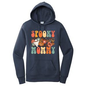 Spooky Mommy Matching Funny Gift Retro Halloween Ghost Witchy Gift Women's Pullover Hoodie