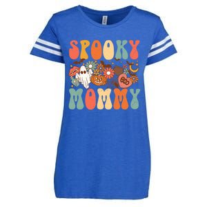 Spooky Mommy Matching Funny Gift Retro Halloween Ghost Witchy Gift Enza Ladies Jersey Football T-Shirt