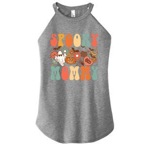 Spooky Mommy Matching Funny Gift Retro Halloween Ghost Witchy Gift Women's Perfect Tri Rocker Tank