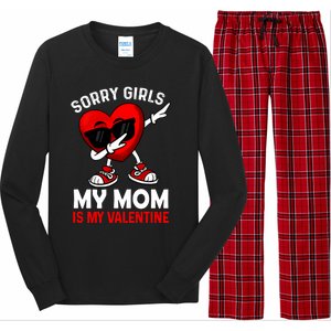 Sorry My Mom Is My Valentine Dabbing Heart Sunglasses Cool Gift Long Sleeve Pajama Set