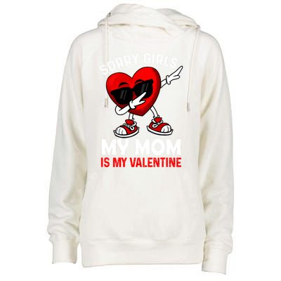 Sorry My Mom Is My Valentine Dabbing Heart Sunglasses Cool Gift Womens Funnel Neck Pullover Hood