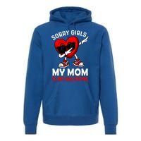 Sorry My Mom Is My Valentine Dabbing Heart Sunglasses Cool Gift Premium Hoodie