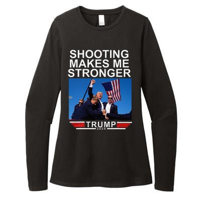 Shooting Makes Me Stronger Trump 2024 Womens CVC Long Sleeve Shirt