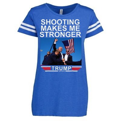 Shooting Makes Me Stronger Trump 2024 Enza Ladies Jersey Football T-Shirt